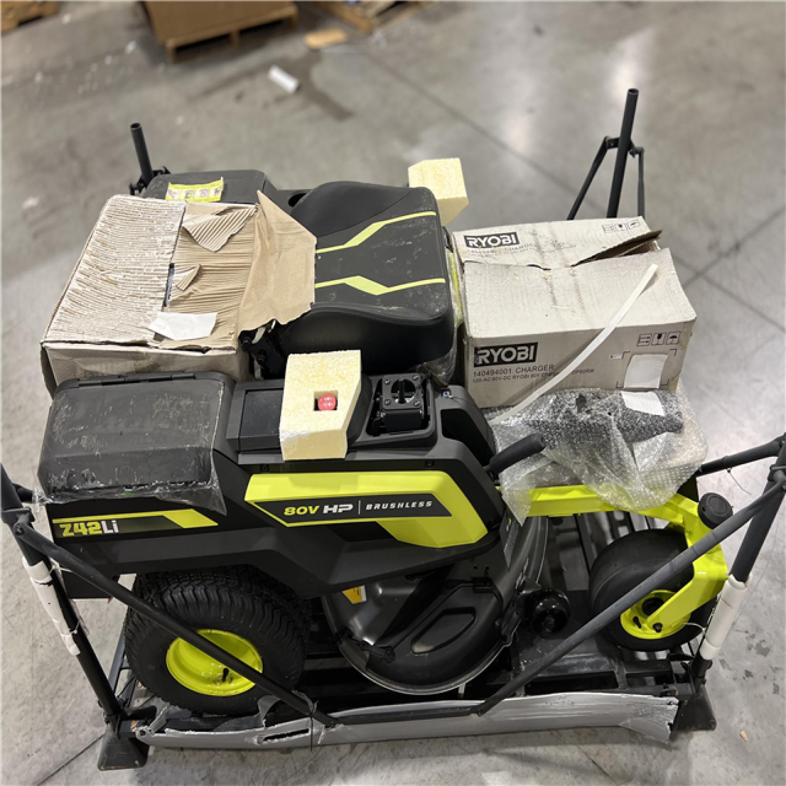 DALLAS LOCATION - RyOBI 80V 42 LITHIUM ELECTRIC ZERO TURN RIDING MOWER