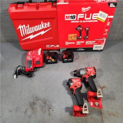 HOUSTON LOCATION - AS-IS (APPEARS LIKE NEW) Milwaukee M18 FUEL 18V Lithium-Ion Brushless Cordless Hammer Drill and Impact Driver Combo Kit (2-Tool) with 2 Batteries