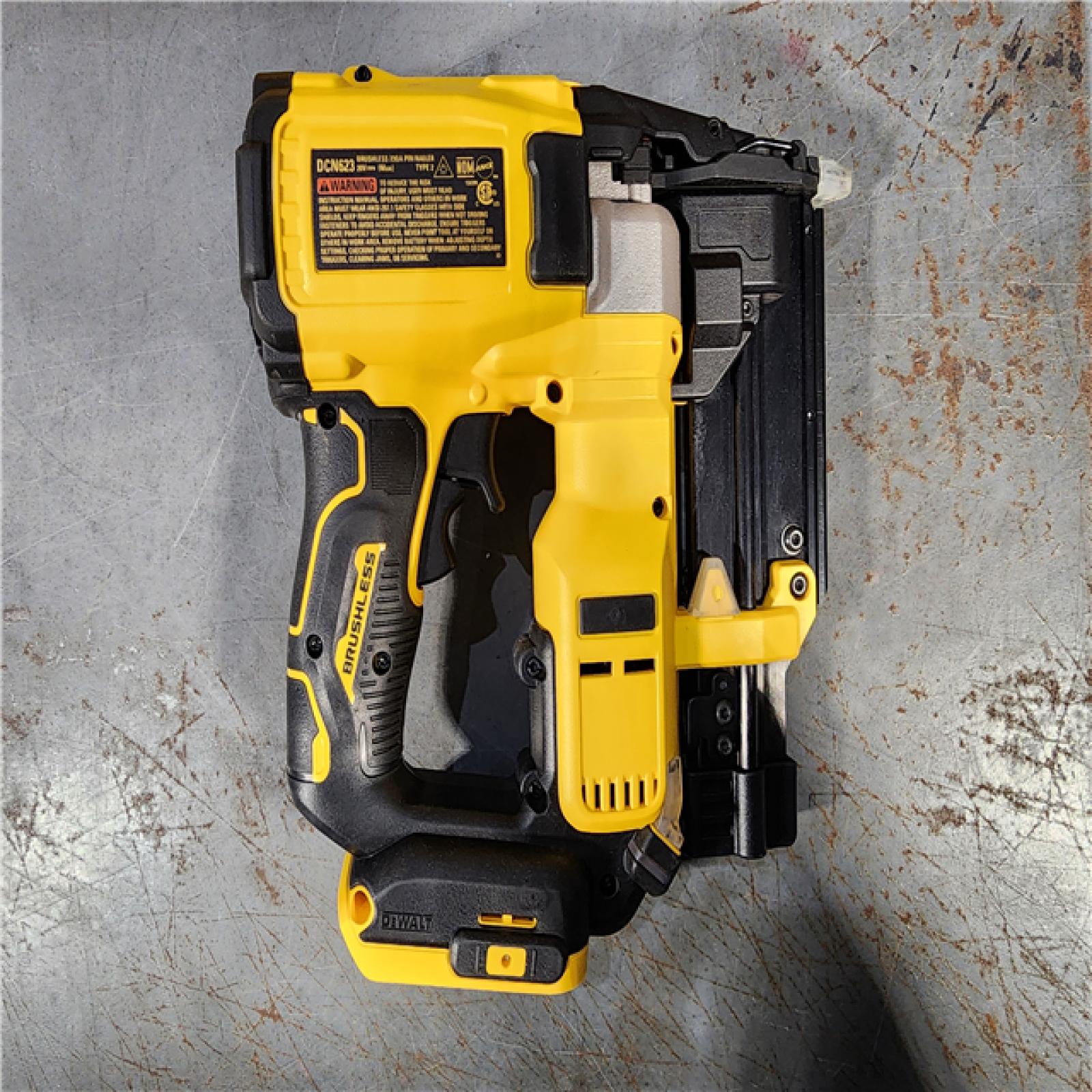 HOUSTON LOCATION - AS-IS DEWALT ATOMIC 20V MAX Lithium Ion Cordless 23 Gauge Pin Nailer Kit with 2.0Ah Battery and Charger