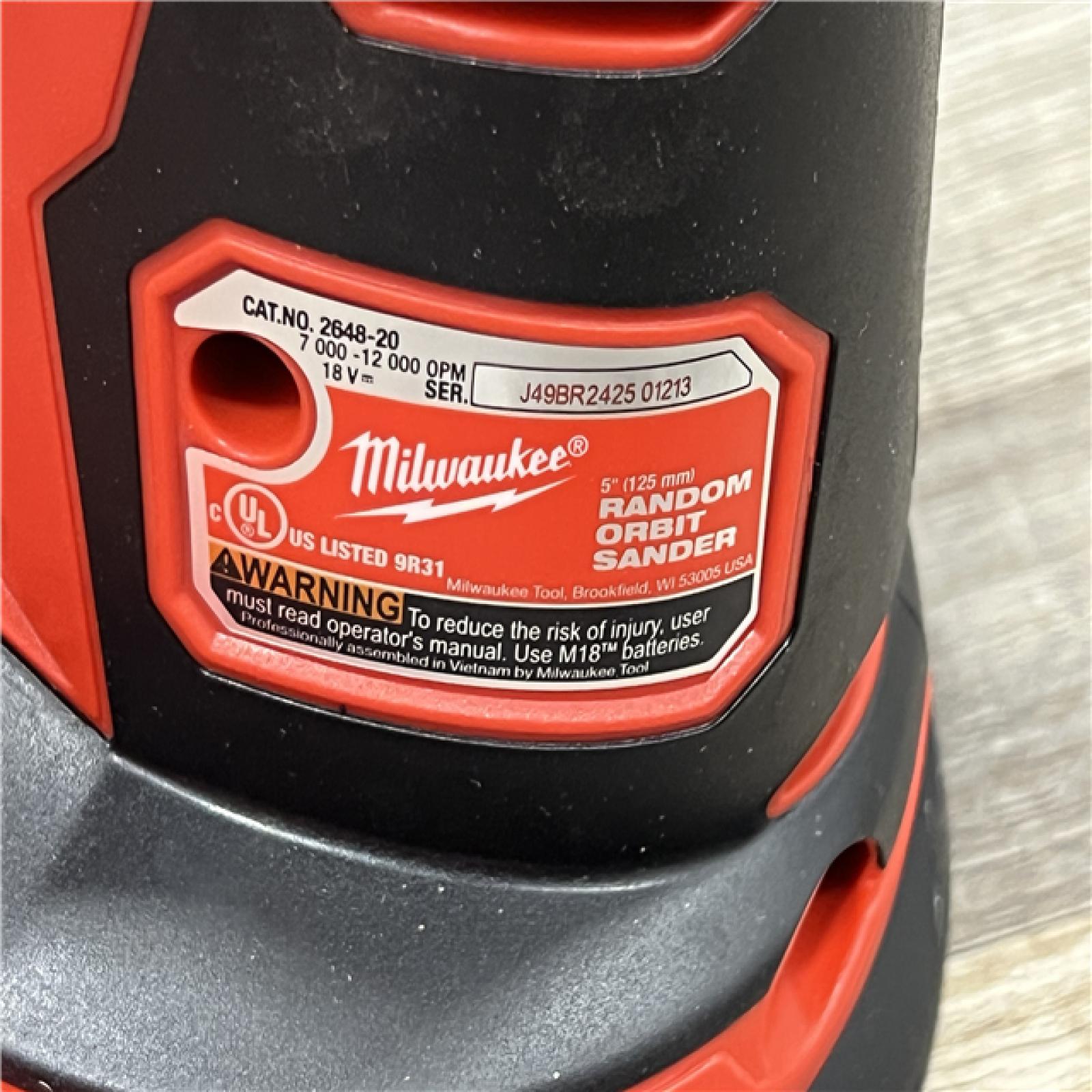 AS-IS Milwaukee 2648-20 - M18 5  7000-12000 Opm Cordless Variable Speed Random Orbital Sander