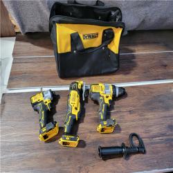 CALIFORNIA USED PARTIAL DEWALT 3-TOOL COMBO KIT (BATTERIES AND CHARGER NOT INCLUDED)