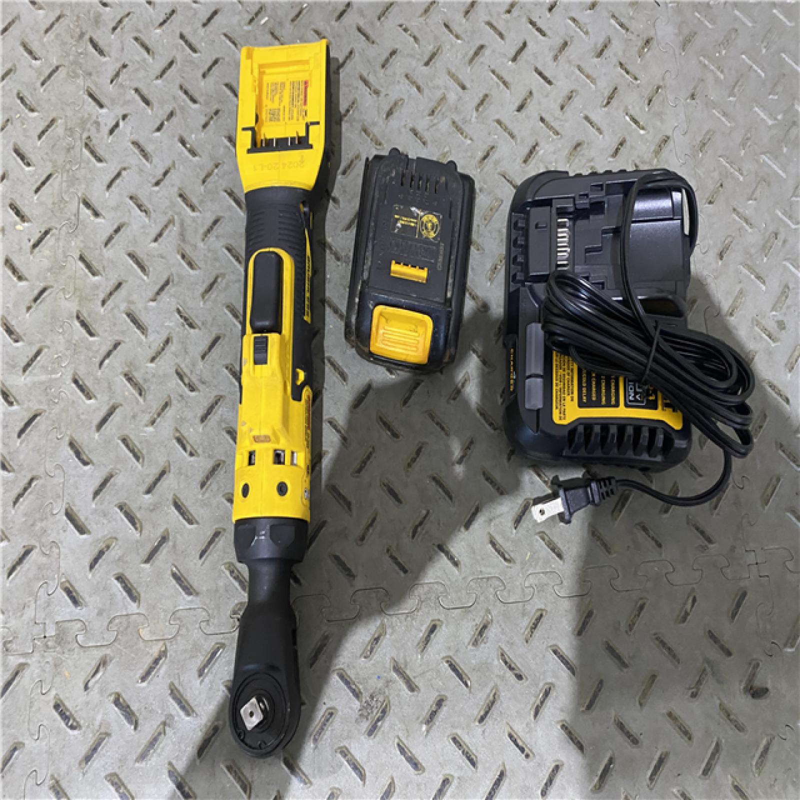 Houston location AS-IS DeWalt DEWALT 20V MAX* XR 3/8  and 1/2  Sealed Head Ratchet Kit with DEWALT POWERSTACK