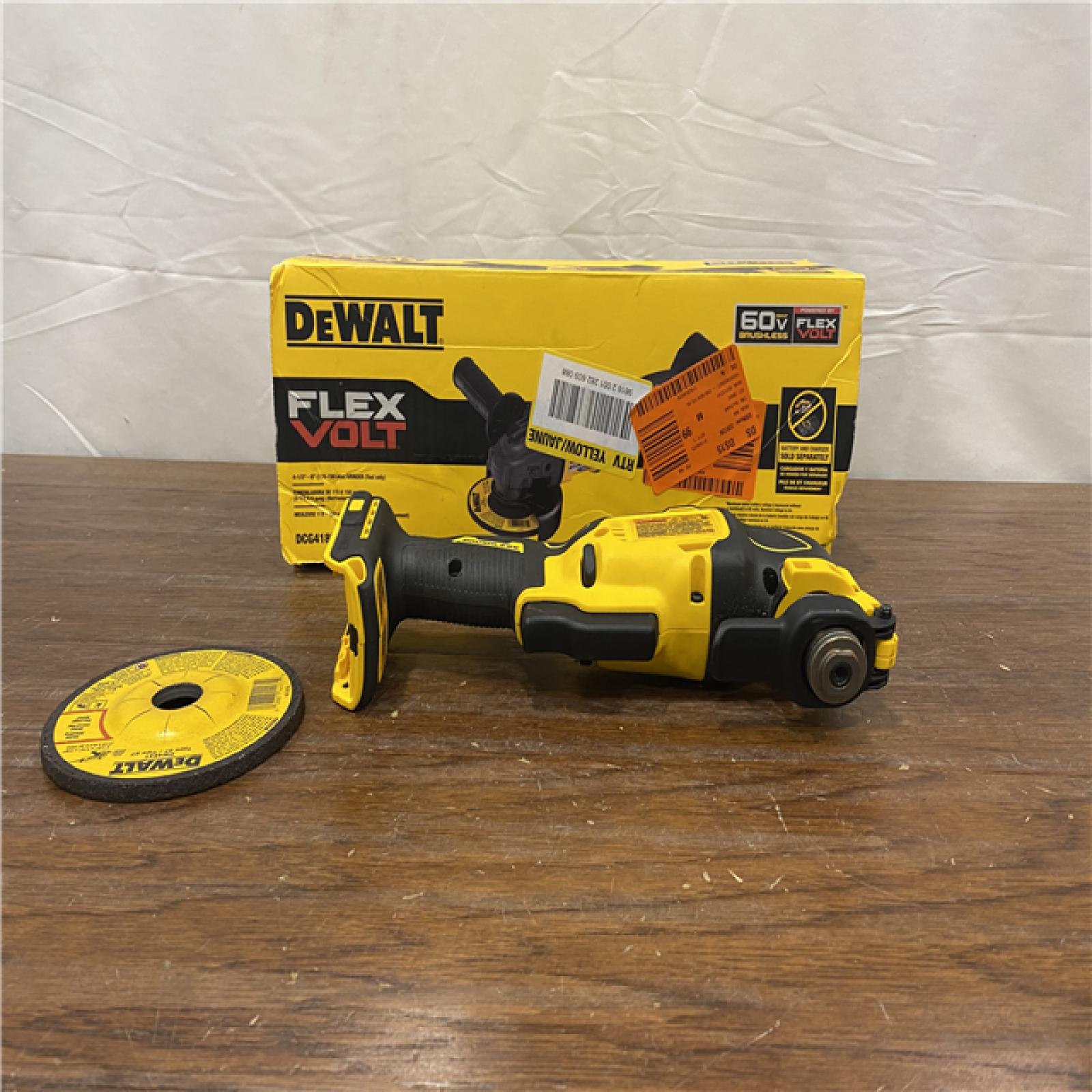 AS-IS FLEXVOLT 60V MAX Cordless Brushless 4.5 in. to 6 in. Small Angle Grinder with Kickback Brake (Tool Only)