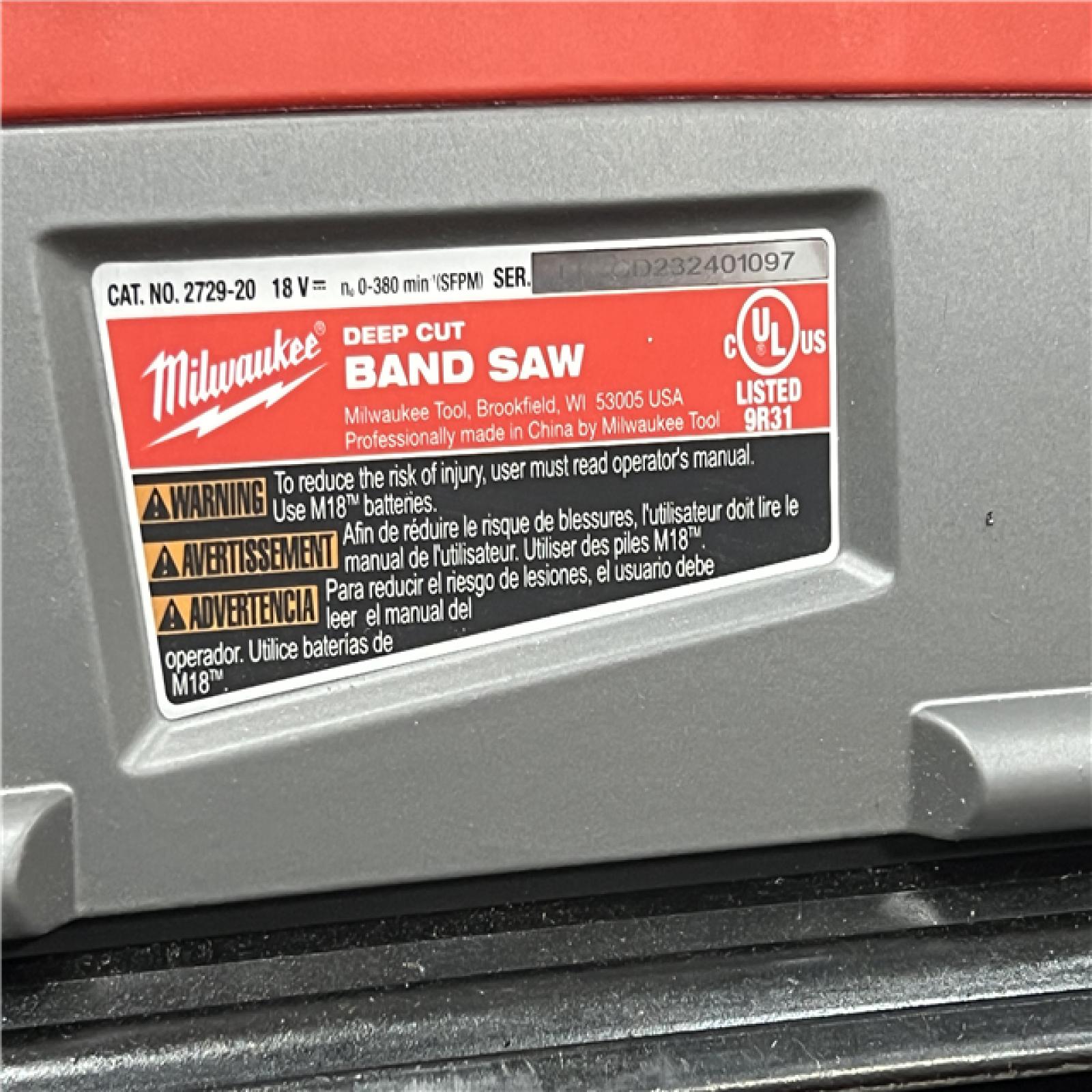 AS-IS Milwaukee 2729-20 - M18 Fuel 18V Cordless Brushless Band Saw Bare Tool