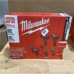 NEW! - Milwaukee Tool M12 12V Lithium-Ion Cordless Combo Kit (5-Tool) w/ (2) 1.5Ah Batteries, Charger and Tool Bag