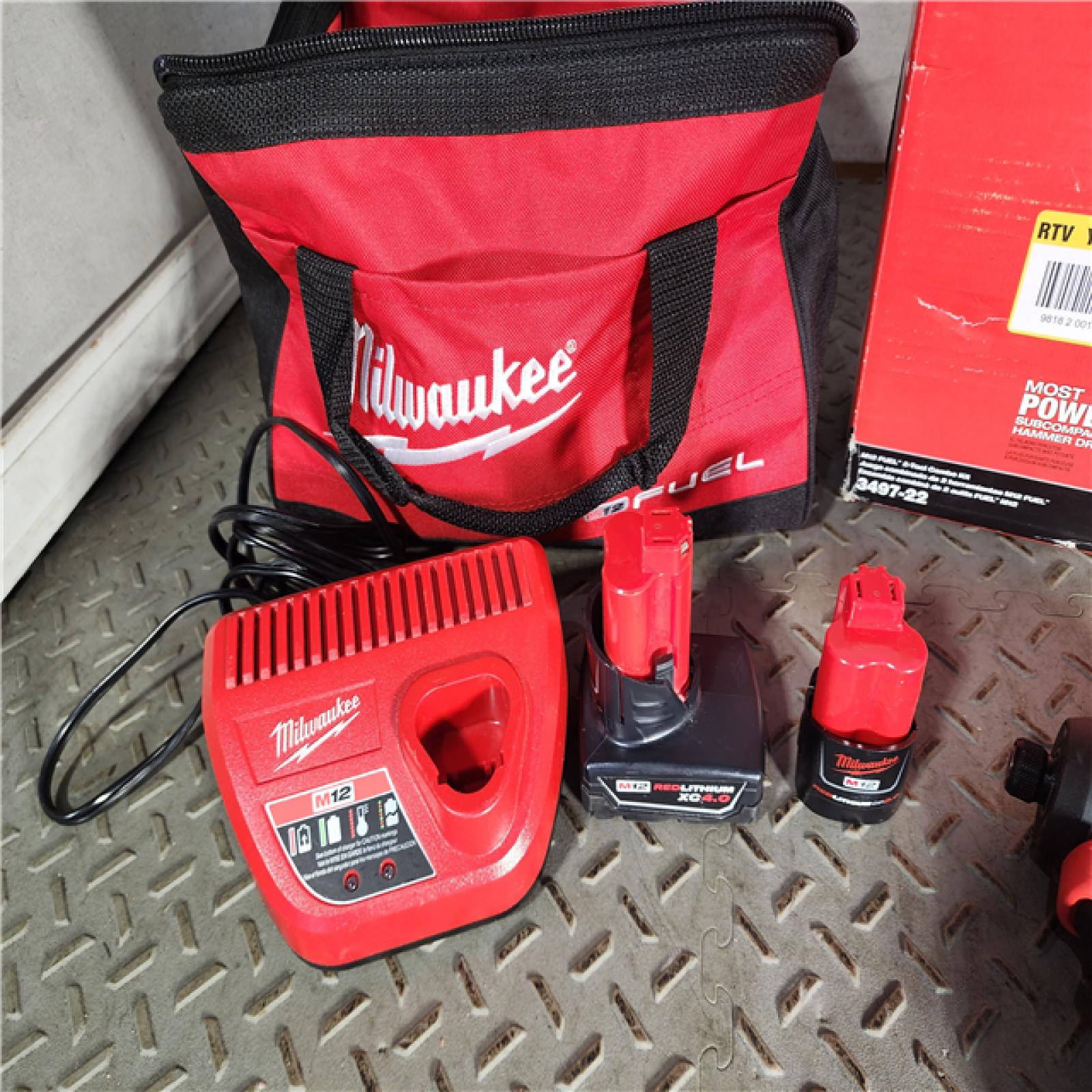 HOUSTON LOCATION - AS-IS (APPEARS LIKE NEW) Milwaukee 3497-22 12V Brushless Hammer Drill and Impact Driver Combo Kit