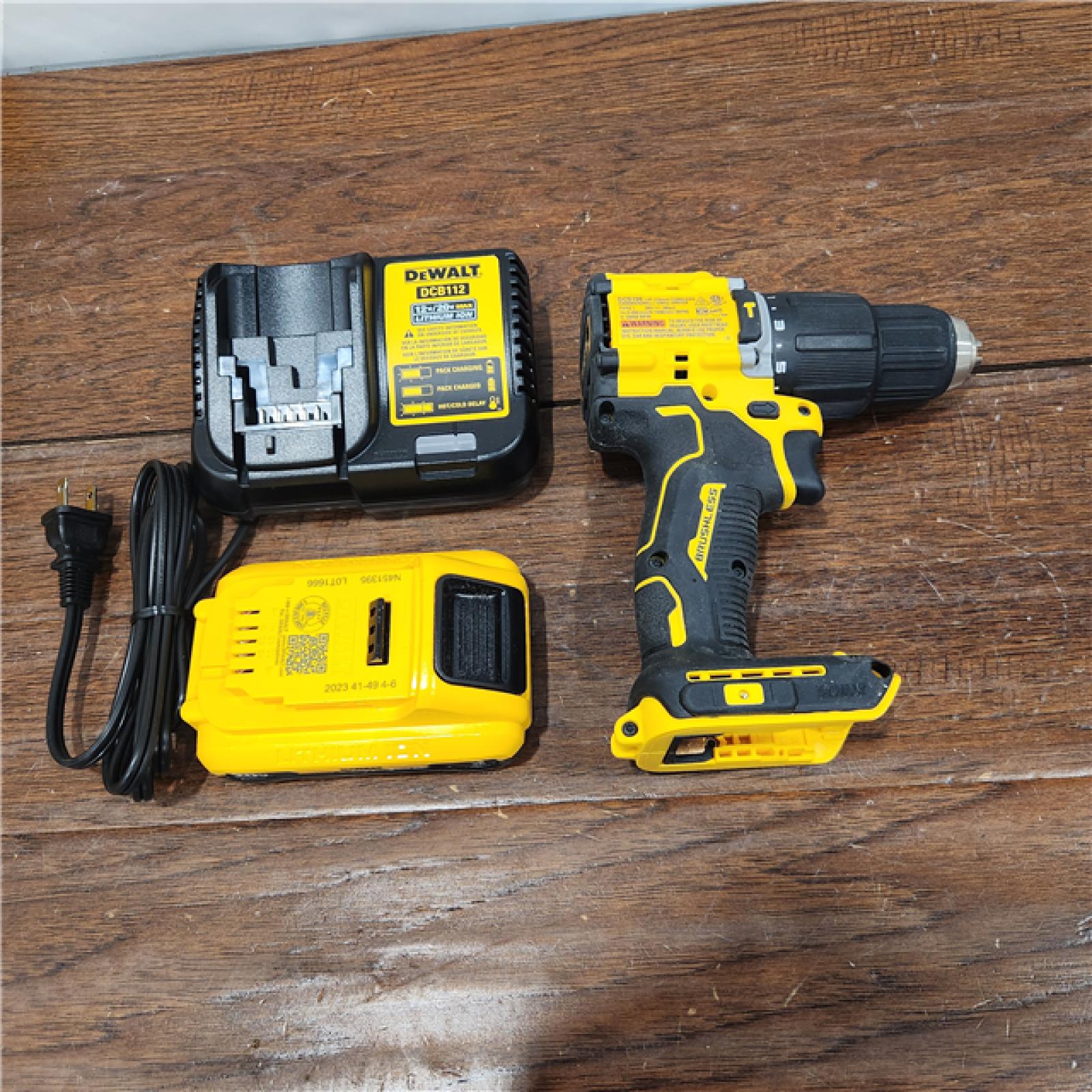 AS-IS ATOMIC 20-Volt Lithium-Ion Cordless 1/2 in. Compact Hammer Drill with 3.0Ah Battery, Charger and Bag