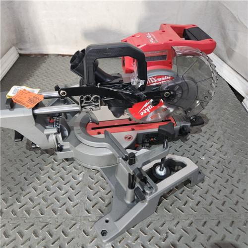 Houston location AS-IS Milwaukee 2733-20 M18 Fuel 7-1/4 Dual Bevel Sliding Compound Miter Saw, Tool Only