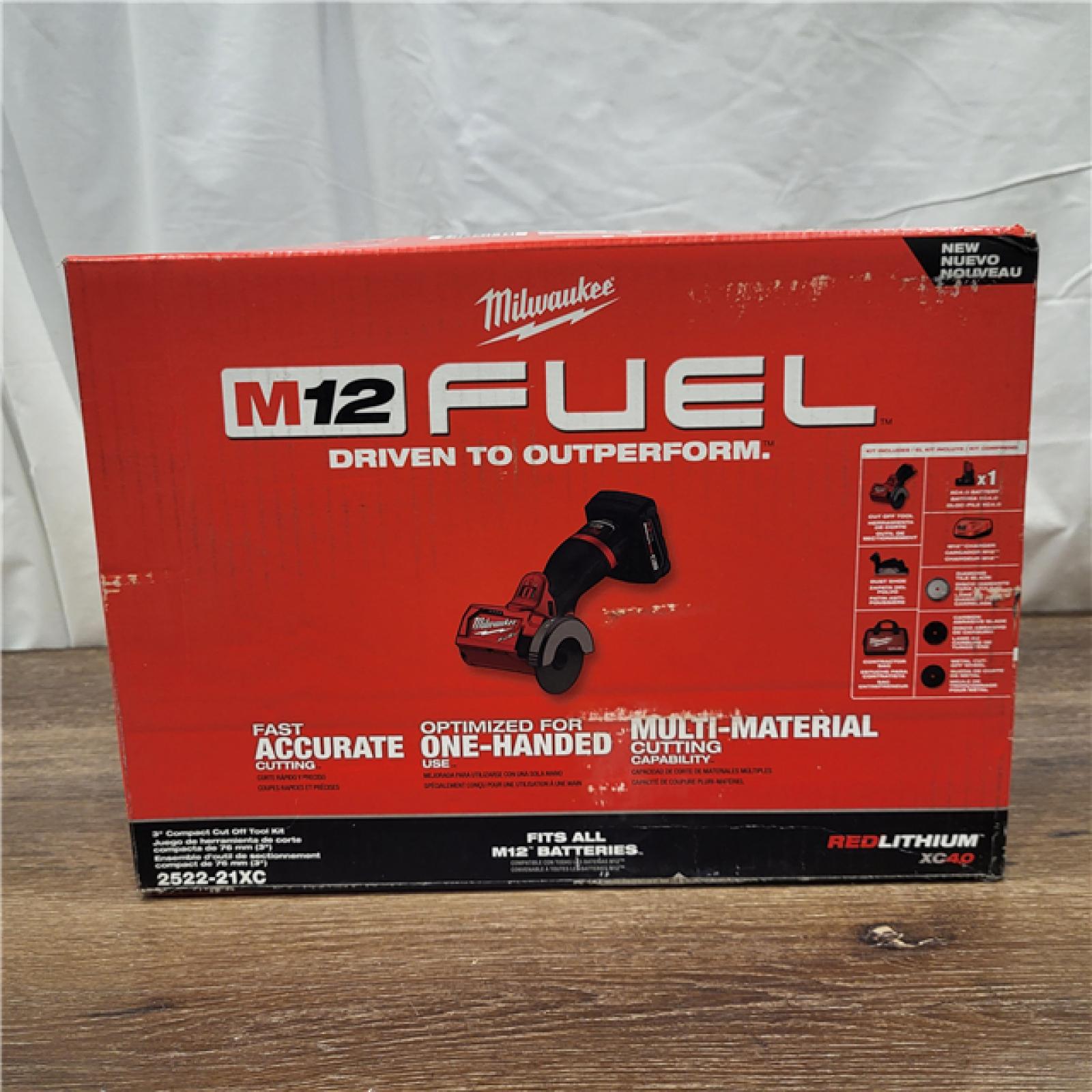 NEW! M12 FUEL 12V 3 in. Lithium-Ion Brushless Cordless Cut Off Saw Kit with One 4.0 Ah Battery Charger and Bag