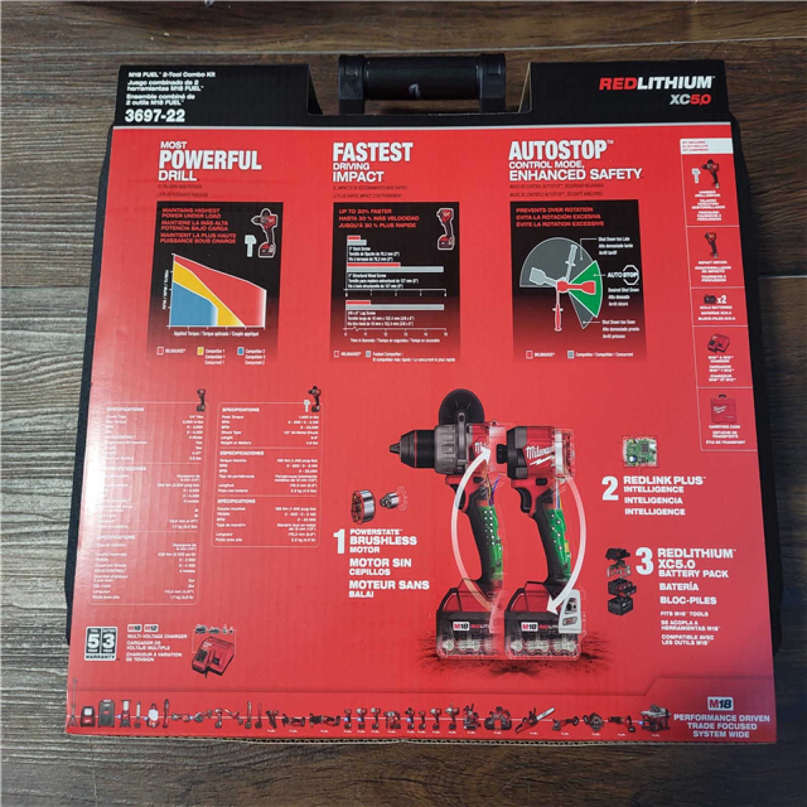 CALIFORNIA NEW MILWAUKEE M18 FUEL 2-TOOL COMBO KIT(BATTERIES AND CHARGER INCLUDED)