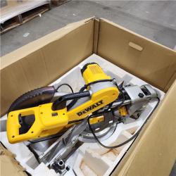 AS-IS DEWALT 15 Amp Corded 12 in. Double Bevel Sliding Compound Miter Saw with XPS Technology, Blade Wrench and Material Clamp