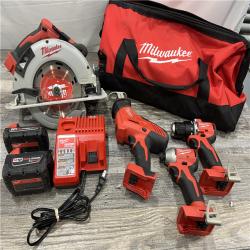 AS-IS MILWAUKEE M18 18-Volt Lithium-Ion Brushless Cordless Combo Kit (4-Tool) with 2-Batteries, 1-Charger and Tool Bag