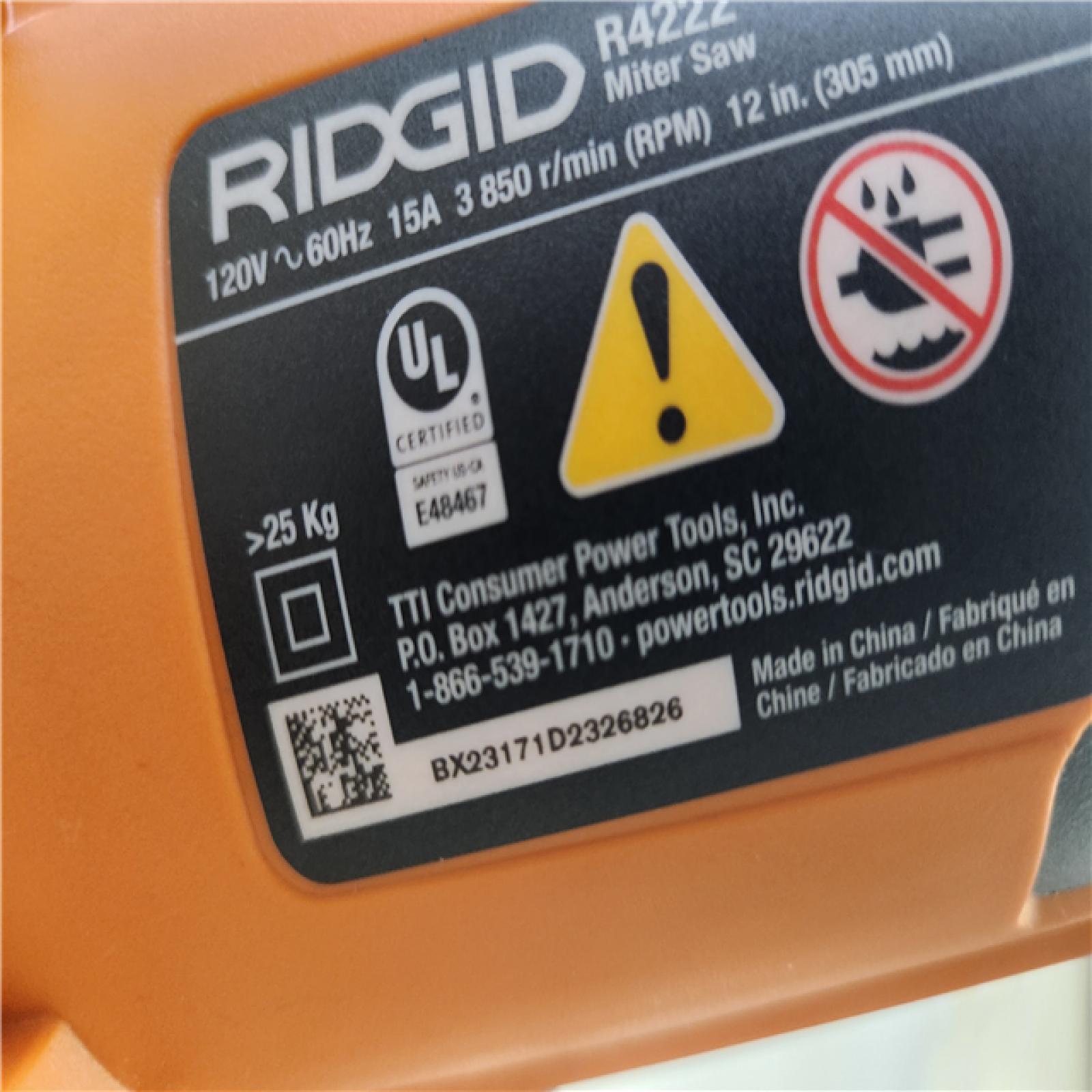 Phoenix Location NEW RIDGID 15 Amp Corded 12 in. Dual Bevel Sliding Miter Saw with 70 Deg. Miter Capacity and LED Cut Line Indicator R4222