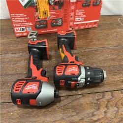 AS-ISMilwaukee M18 18V Cordless Brushed 2 Tool Drill/Driver and Impact Driver Kit