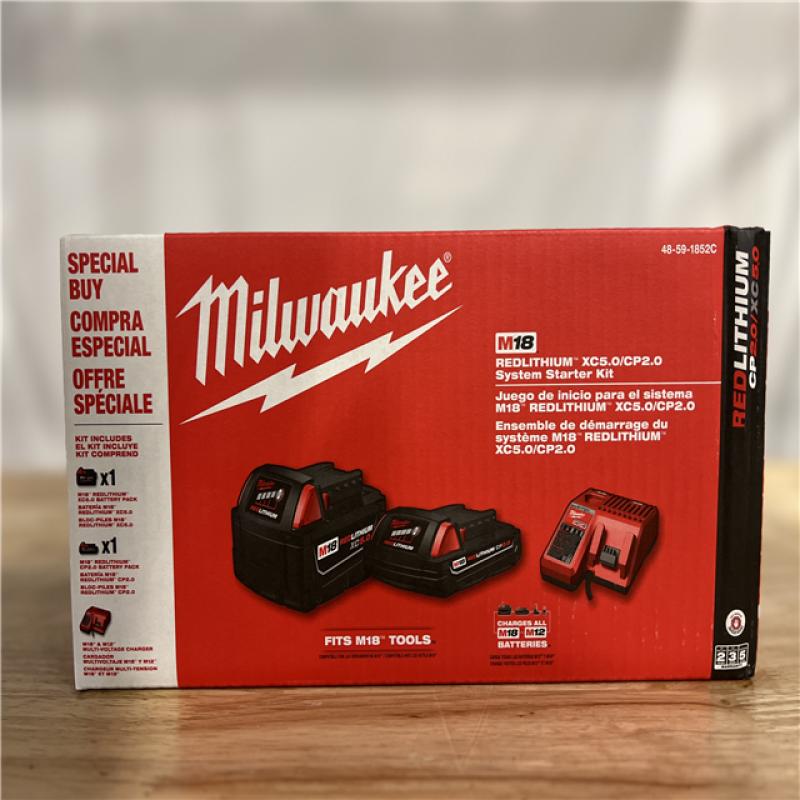 NEW Milwaukee Tool M18 18V Lithium Ion Starter Kit with 5.0 Ah