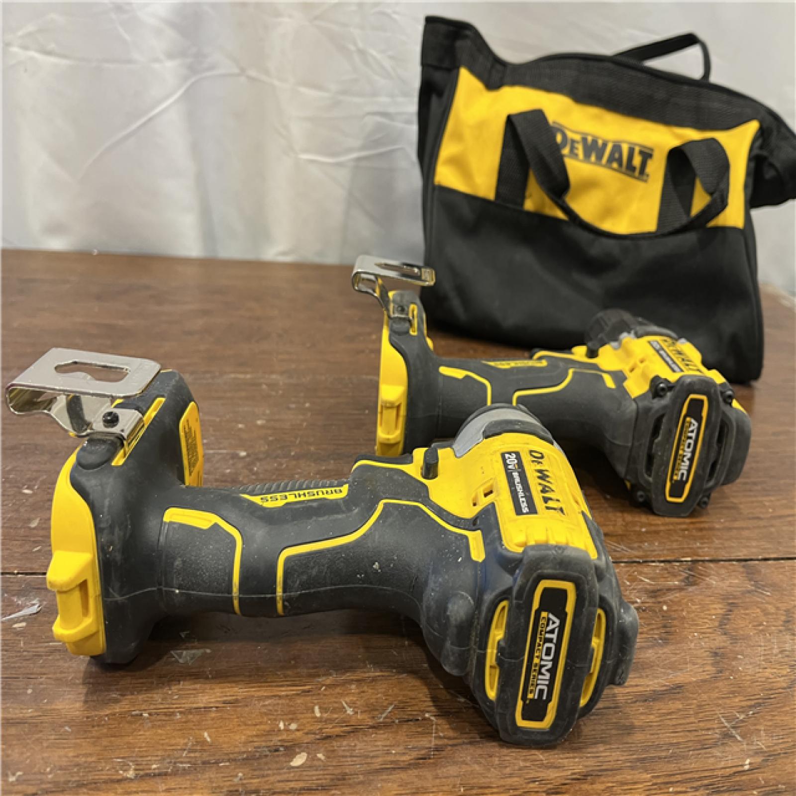 AS-ISDewalt DCK225D2 20V MAX ATOMIC Brushless Compact Lithium-Ion 1/2 in. Cordless Drill Driver and 1/4 in. Impact Driver Combo Kit with 2 Batteries 2 Ah