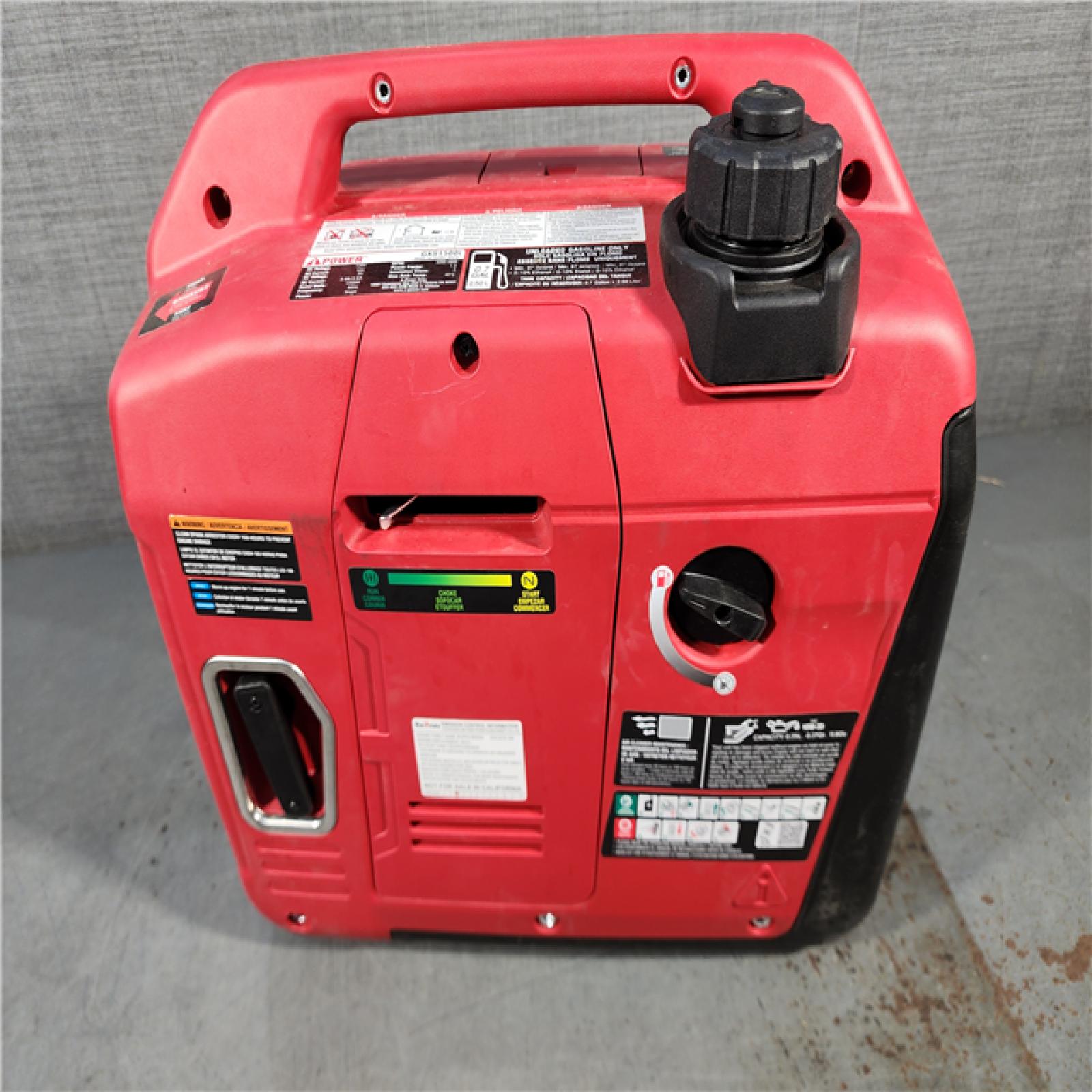 HOUSTON LOCATION - AS-IS 1500-Watt Recoil Start Gasoline Powered Ultra-Light Inverter Generator with 60cc OHV Engine and CO Sensor Shutdown