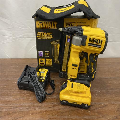 AS-IS DEWALT ATOMIC 20V MAX Lithium Ion Cordless 23 Gauge Pin Nailer Kit with 4.0Ah Battery and Charger