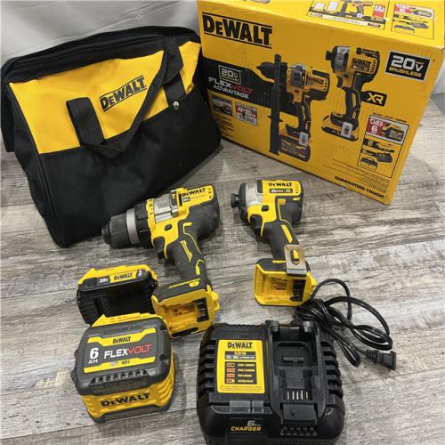 AS-IS DEWALT 20V MAX Cordless Brushless Hammer Drill/Driver 2 Tool Combo Kit with FLEXVOLT ADVANTAGE