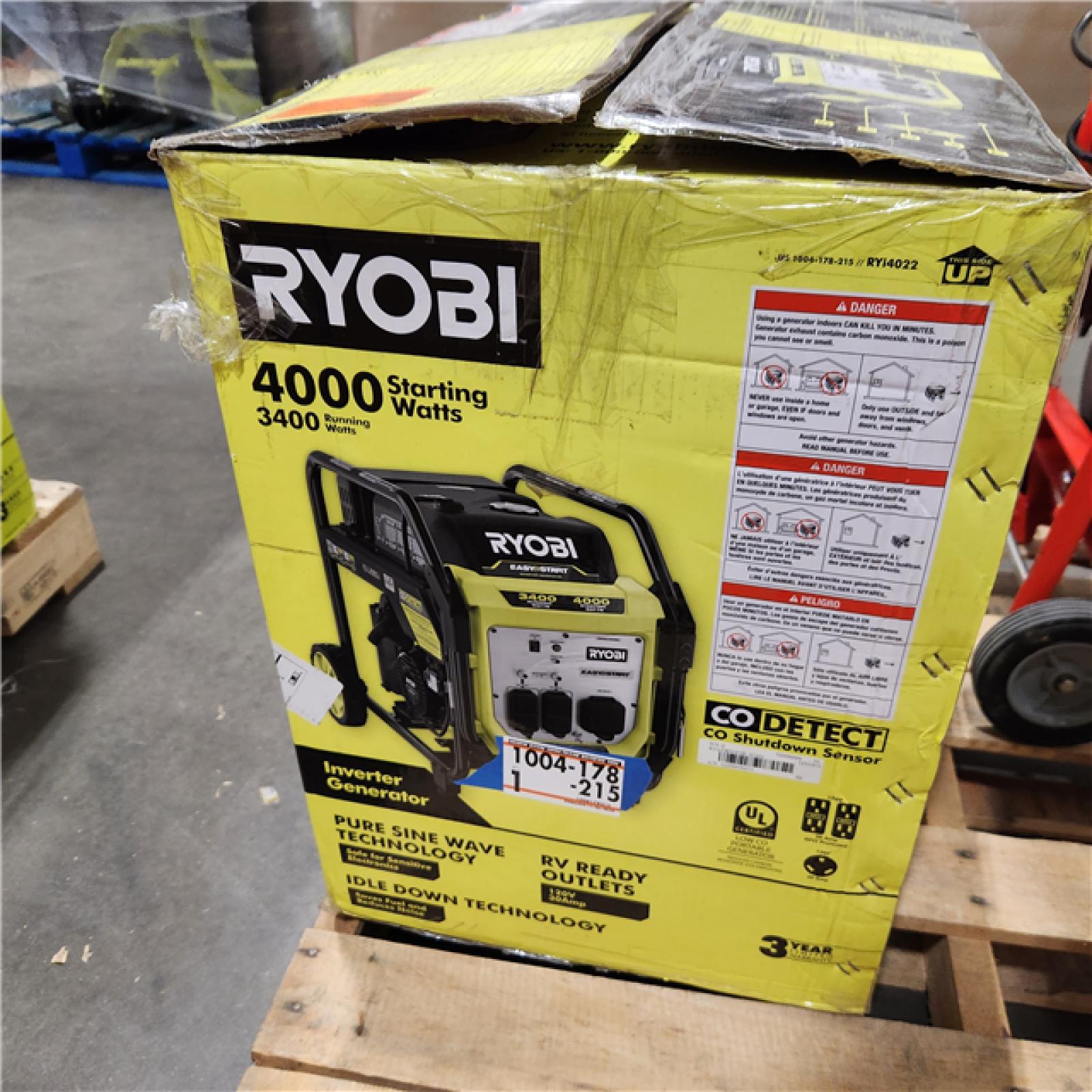 Dallas Location - As-Is RYOBI 4000-Watt Inverter Generator