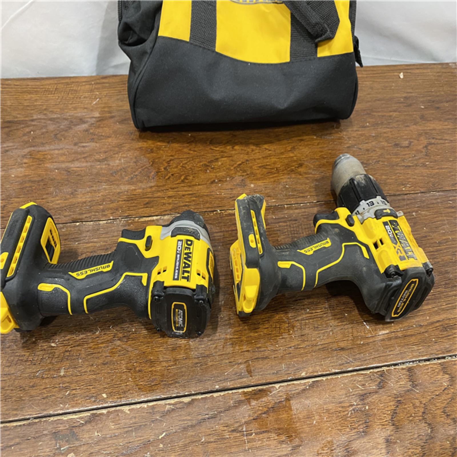 AS-ISDEWALT 20V MAX XR Hammer Drill and ATOMIC Impact Driver 2 Tool Cordless Combo Kit with (2) 4.0Ah Batteries, Charger, and Bag