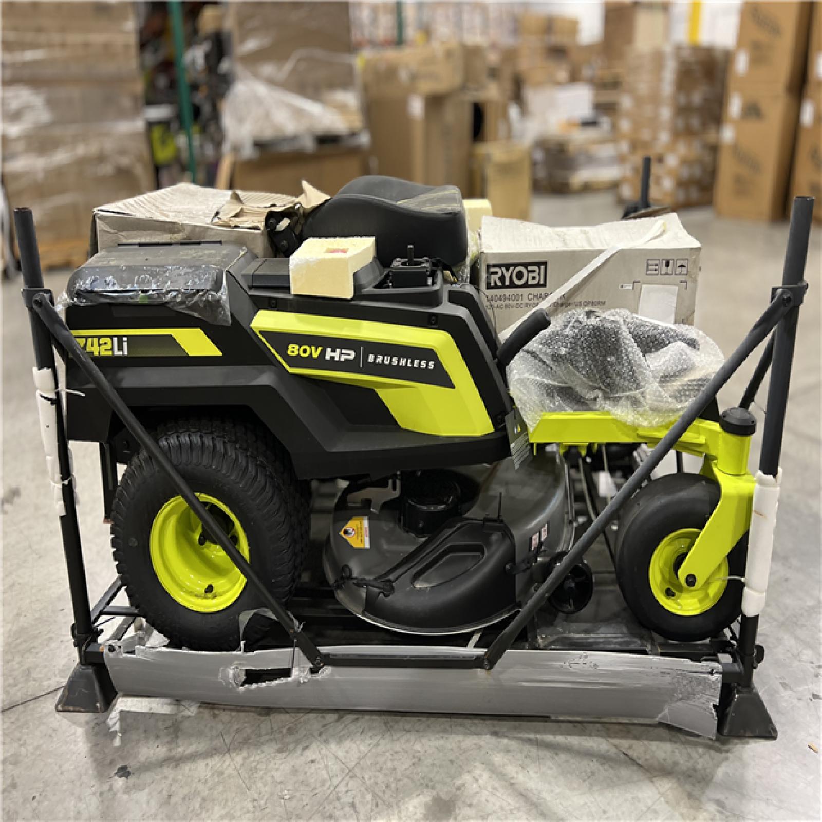 DALLAS LOCATION - RyOBI 80V 42 LITHIUM ELECTRIC ZERO TURN RIDING MOWER