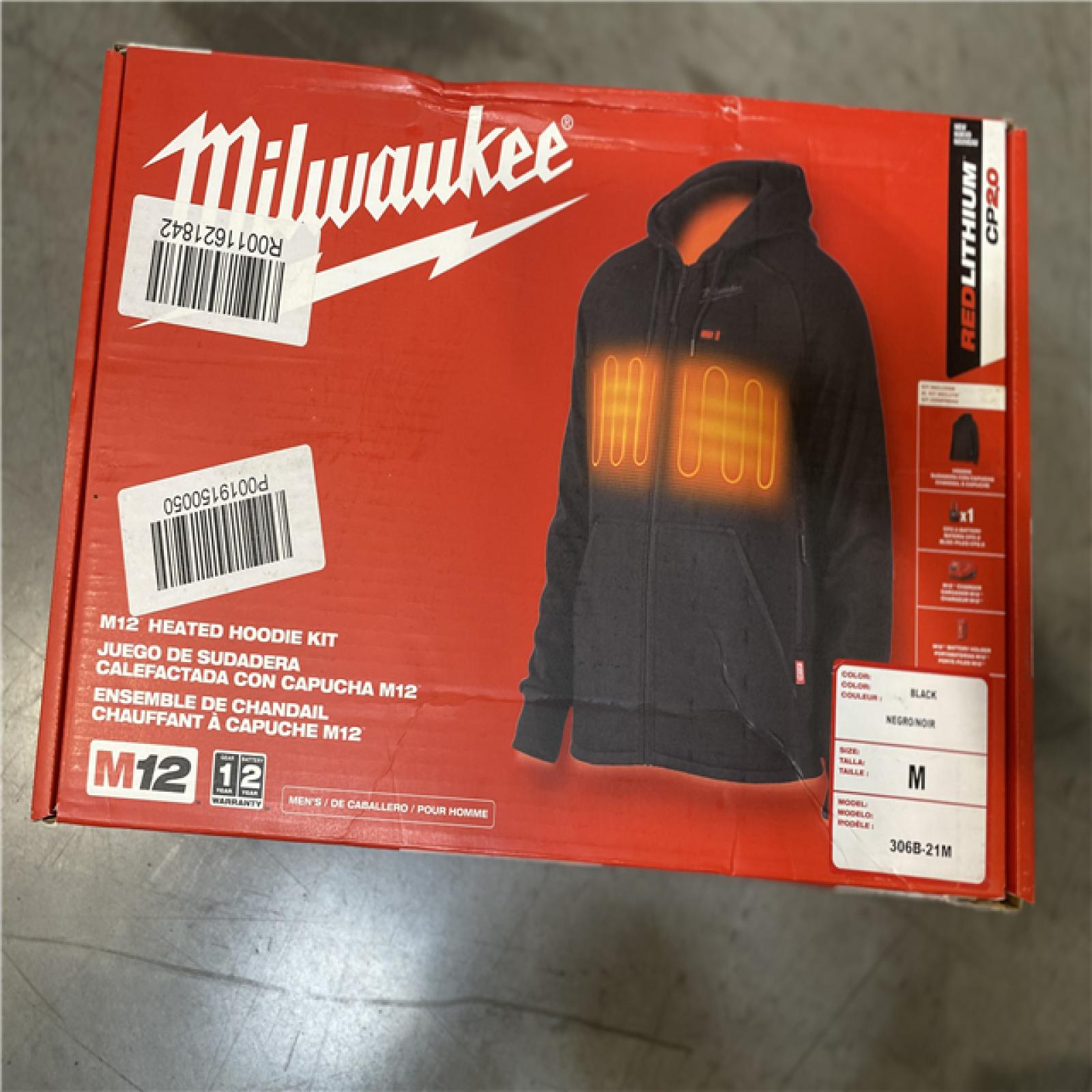 NEW! - Milwaukee Heated Hoodie, M, Men's, Black, Regular Fit (M)