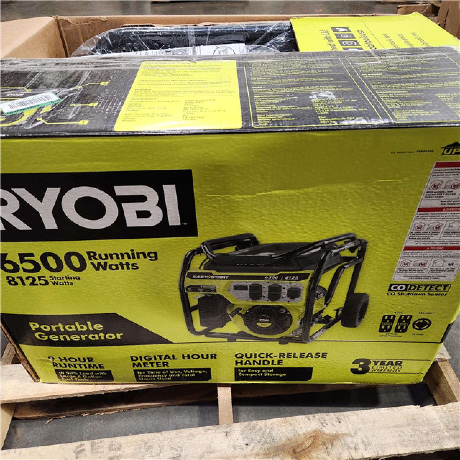 Dallas Location - As-Is RYOBI - 6500-Watt Gasoline Powered Portable Generator