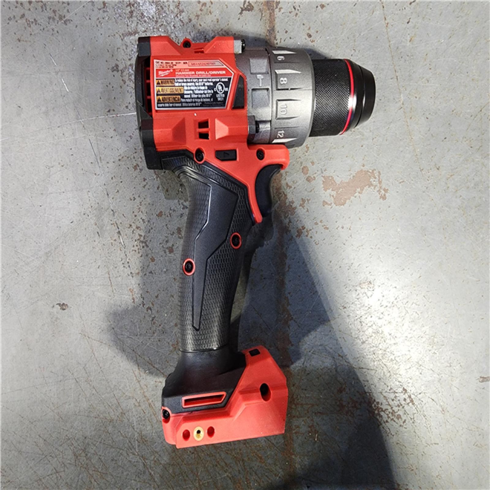 HOUSTON LOCATION - AS-IS Milwaukee 2904-22 Hammer Drill Driver Kit with Batteries  Charger & Tool Case  Red