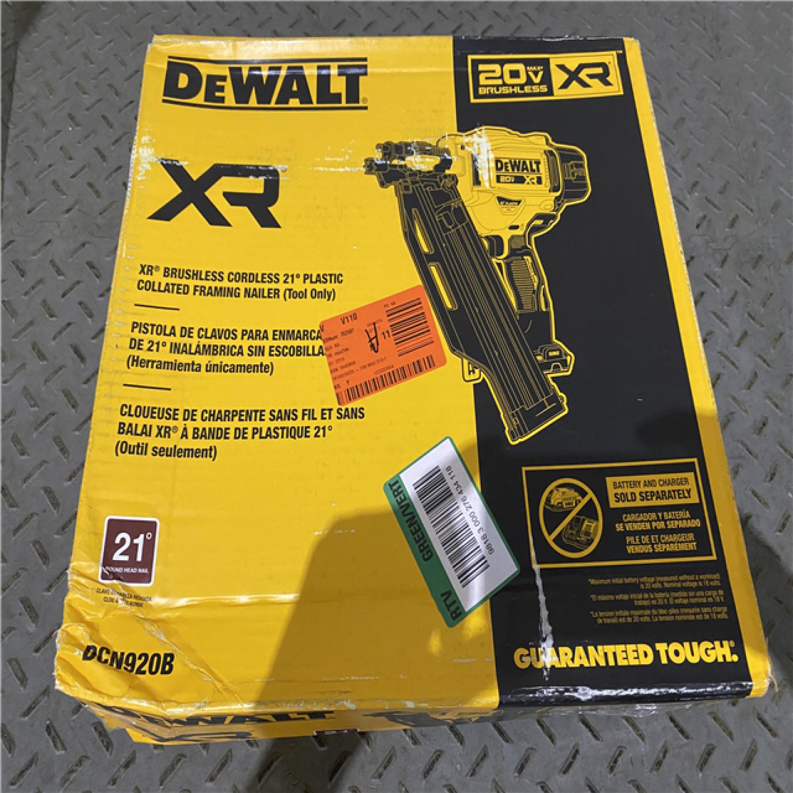 Houston location AS-IS DEWALT 20-Volt 21Â° Cordless Framing Nailer (Tool-Only)