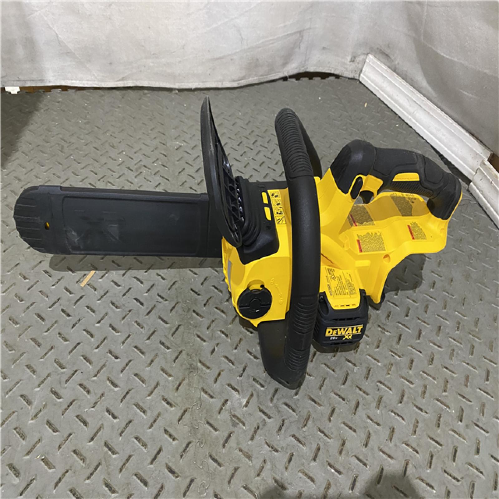 Houston location AS-IS DEWALT 20V MAX 12in. Brushless Cordless Battery Powered Chainsaw (Tool Only)