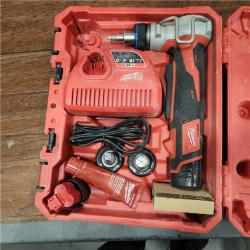 AS-IS M12 12-Volt Lithium-Ion Cordless PEX Expansion Tool Kit with (2) 1.5 Ah Batteries, (3) Expansion Heads and Hard Case