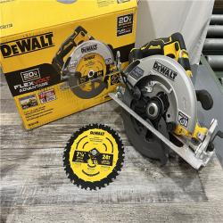 AS-IS DEWALT 20V MAX Cordless Brushless 7-1/4 in. Sidewinder Style Circular Saw with FLEXVOLT ADVANTAGE (Tool Only)