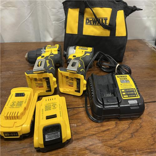 AS-ISDewalt DCK225D2 20V MAX ATOMIC Brushless Compact Lithium-Ion 1/2 in. Cordless Drill Driver and 1/4 in. Impact Driver Combo Kit with 2 Batteries 2 Ah