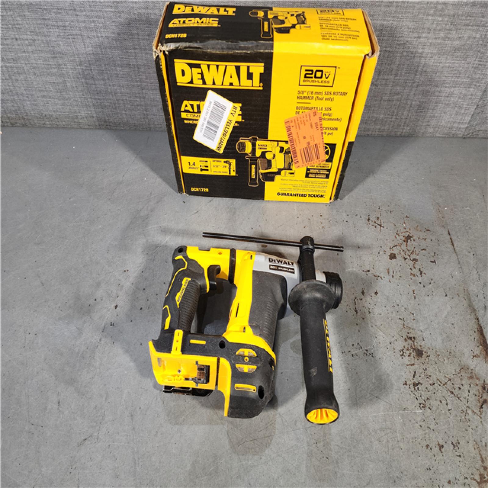 HOUSTON LOCATION - AS-IS Dewalt DCH172B MAX Atomic 20V 5/8 Inch Brushless Cordless SDS Plus Rotary Hammer (Tool Only)