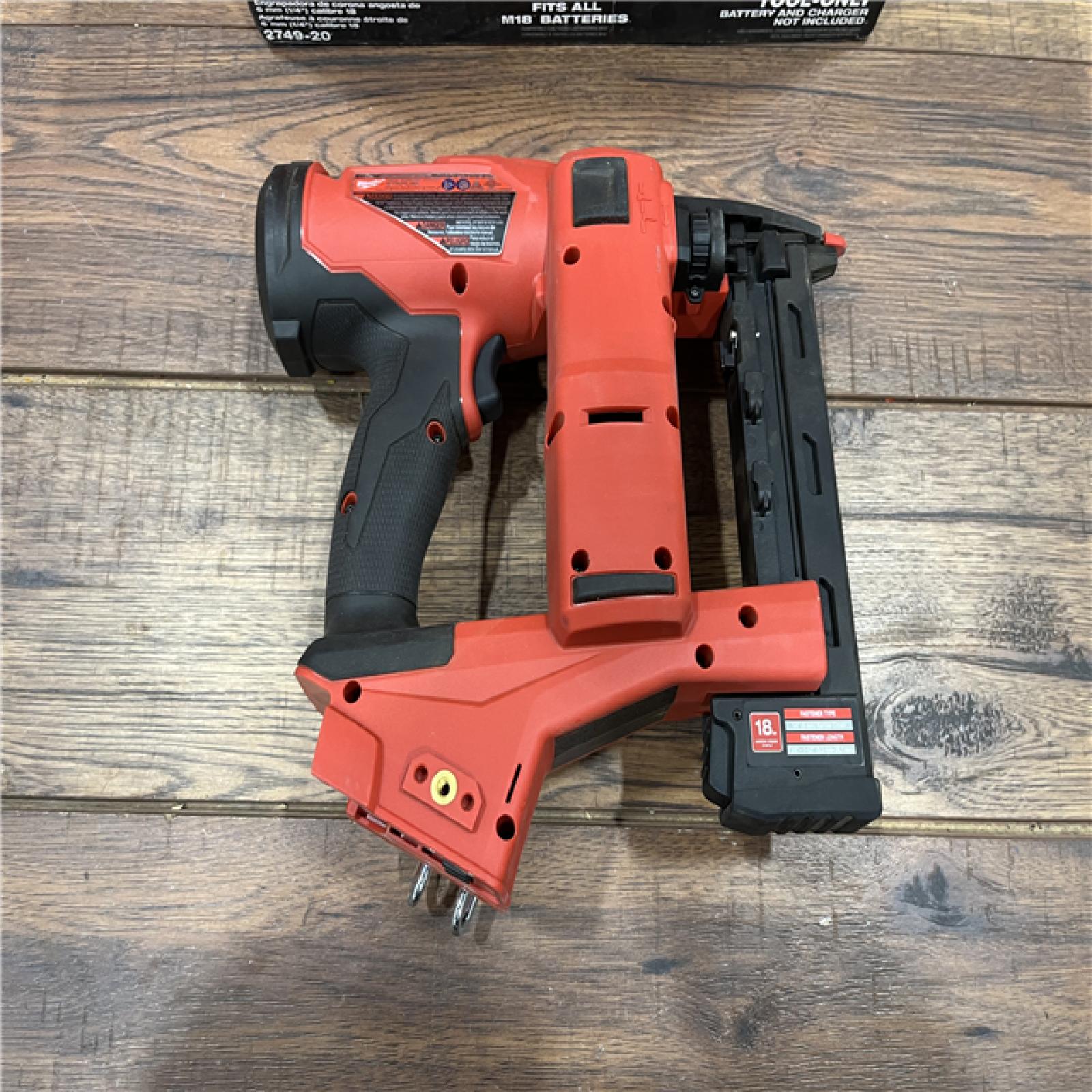 AS-IS MILWAUKEE M18 FUEL 18-Volt Lithium-Ion Brushless Cordless 18-Gauge 1/4 in. Narrow Crown Stapler (Tool-Only)