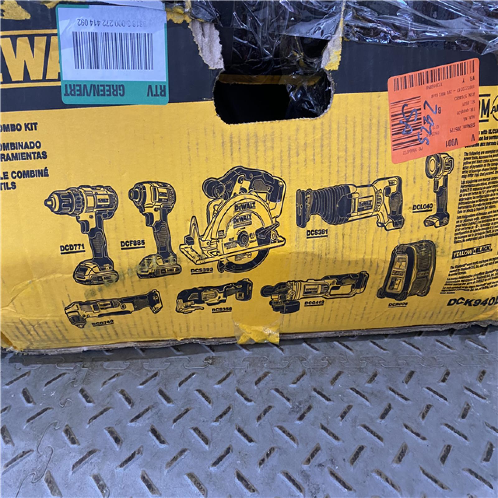 Houston location AS-IS DEWALT 20V MAX Cordless 9 Tool Combo Kit with (2) 20V 2.0Ah Batteries and Charger