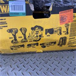 Houston location AS-IS DEWALT 20V MAX Cordless 9 Tool Combo Kit with (2) 20V 2.0Ah Batteries and Charger