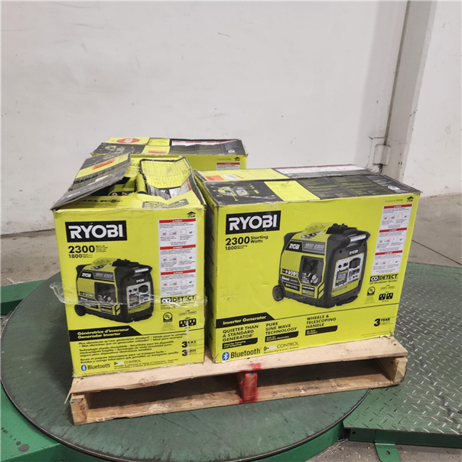 Dallas Location - As-Is Ryobi 2300-Watt Bluetooth Inverter Generator(Lot Of 3)