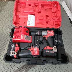 Houston location AS-IS Milwaukee 3697-22 M18 FUEL 1/2 Hammer Driller/Driver &1/4 Hex Impact Driver 2 Tool Combo Kit