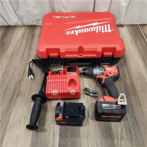 AS IS Milwaukee 2904-22 Hammer Drill Driver Kit with Batteries  Charger & Tool Case  Red