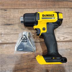 AS-IS Dewalt 20-Volt MAX Cordless Compact Heat Gun with Flat & Hook Nozzle Attachments (Tool-Only)