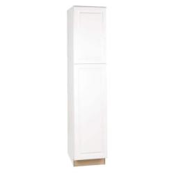 Phoenix Location Hampton Bay Hampton 18 in. W x 24 in. D x 84 in. H Assembled Pantry Kitchen Cabinet in Satin White