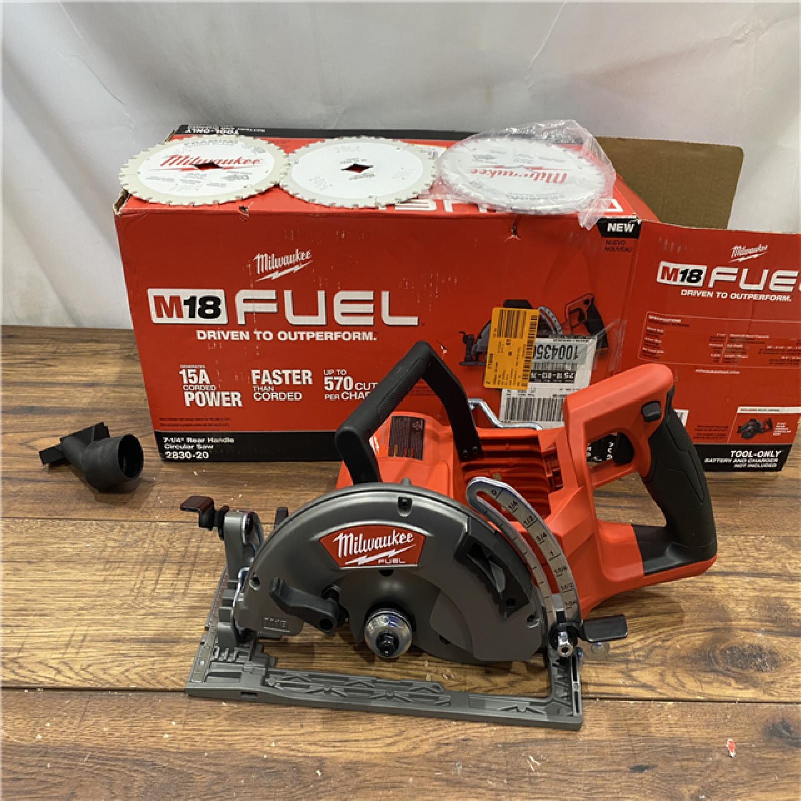 AS IS MMilwaukee 2830-20 Rear Handle Circular Saw M18 FUEL 7-1/4  Cordless Brushless Tool Only