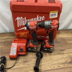 AS IS Milwaukee M18 FUEL 18V Lithium-Ion Brushless Cordless Hammer Drill and Impact Driver Combo Kit (2-Tool) with 2 Batteries