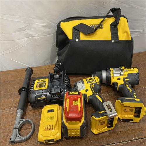 AS-ISDEWALT 20V MAX Cordless Brushless Hammer Drill/Driver 2 Tool Combo Kit with FLEXVOLT ADVANTAGE