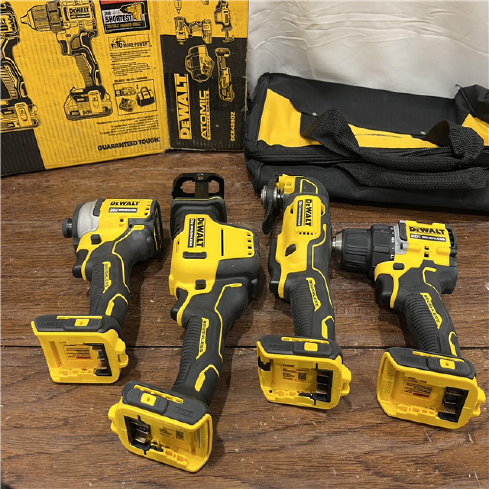 AS-ISDeWalt 20V MAX ATOMIC Cordless Brushless 4 Tool Combo Kit