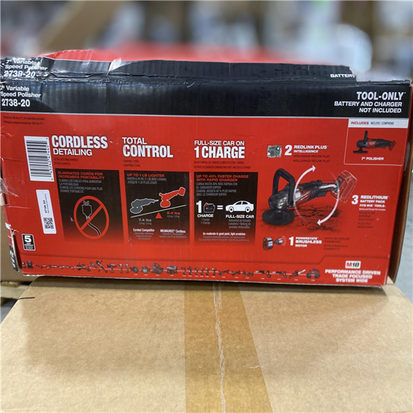 NEW! - Milwaukee M18 FUEL 18V Lithium-Ion Brushless Cordless 7 in. Variable Speed Polisher (Tool-Only)