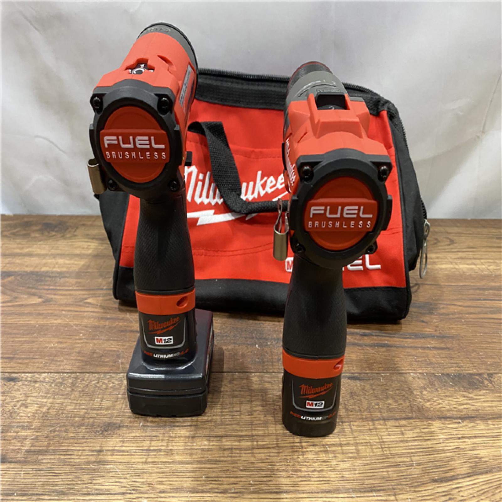 AS IS Milwaukee 3497-22 12V Brushless Hammer Drill and Impact Driver Combo Kit