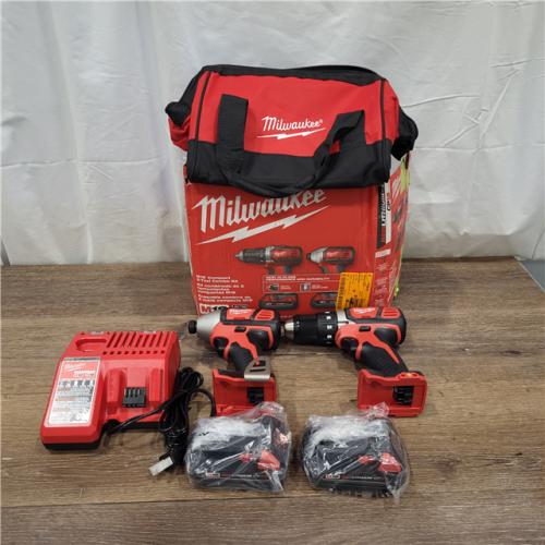 AS-IS Milwaukee M18 18V Cordless Brushed 2 Tool Drill/Driver and Impact Driver Kit